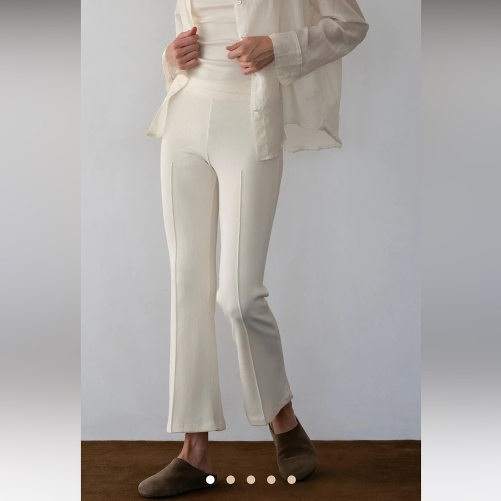 DONNI The Rib Kick Flare in Crème NWT - Picture 3 of 8